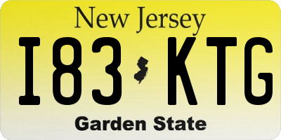 NJ license plate I83KTG