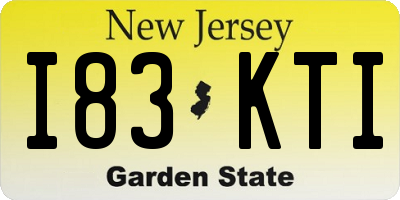 NJ license plate I83KTI