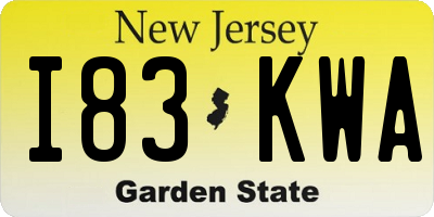 NJ license plate I83KWA
