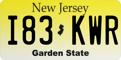 NJ license plate I83KWR
