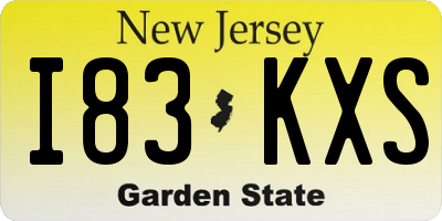 NJ license plate I83KXS
