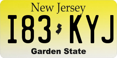 NJ license plate I83KYJ