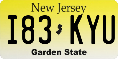 NJ license plate I83KYU