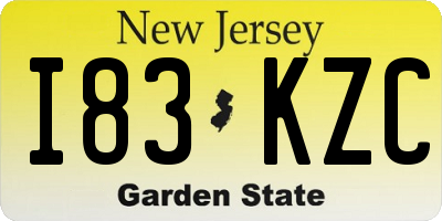 NJ license plate I83KZC