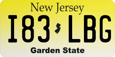 NJ license plate I83LBG