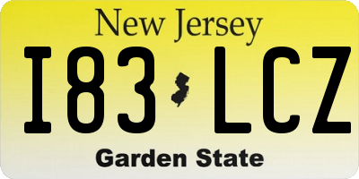 NJ license plate I83LCZ