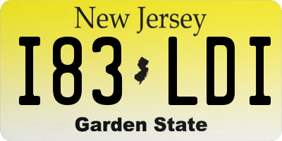 NJ license plate I83LDI