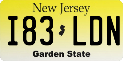NJ license plate I83LDN