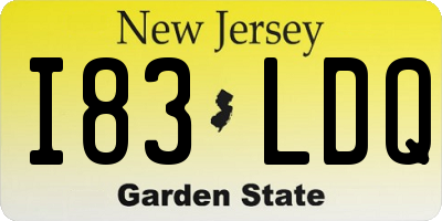 NJ license plate I83LDQ