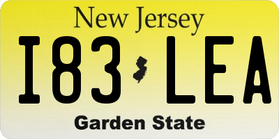 NJ license plate I83LEA