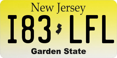 NJ license plate I83LFL