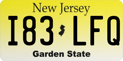NJ license plate I83LFQ