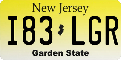 NJ license plate I83LGR