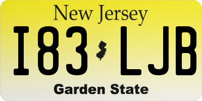 NJ license plate I83LJB