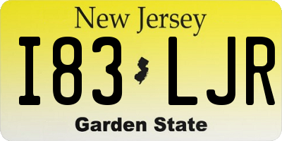 NJ license plate I83LJR