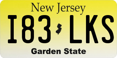 NJ license plate I83LKS