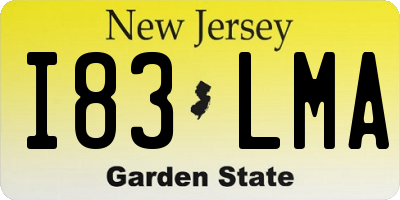 NJ license plate I83LMA