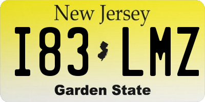 NJ license plate I83LMZ