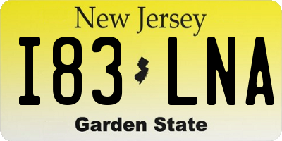 NJ license plate I83LNA
