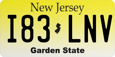 NJ license plate I83LNV