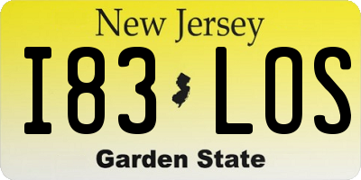 NJ license plate I83LOS
