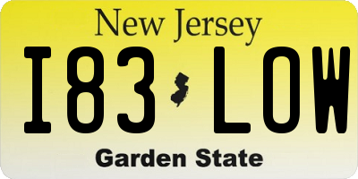 NJ license plate I83LOW