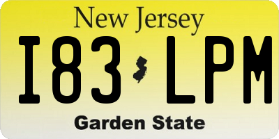 NJ license plate I83LPM