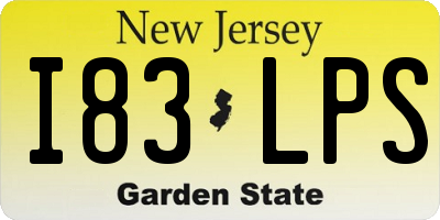 NJ license plate I83LPS