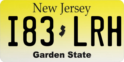 NJ license plate I83LRH