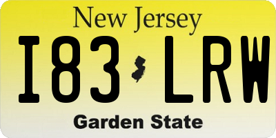 NJ license plate I83LRW