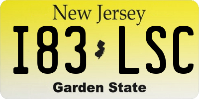 NJ license plate I83LSC