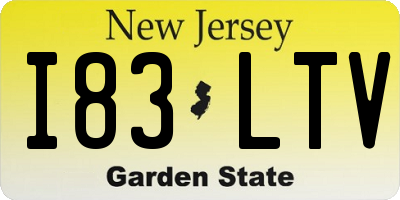 NJ license plate I83LTV