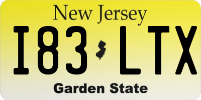 NJ license plate I83LTX
