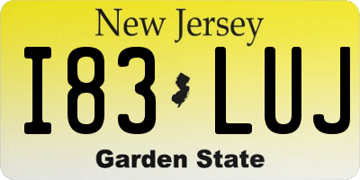 NJ license plate I83LUJ