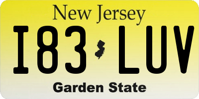 NJ license plate I83LUV
