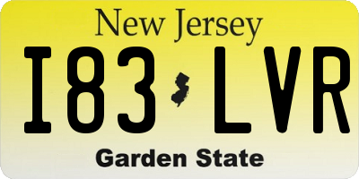 NJ license plate I83LVR