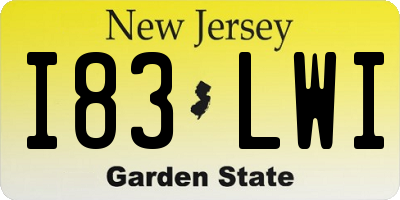 NJ license plate I83LWI