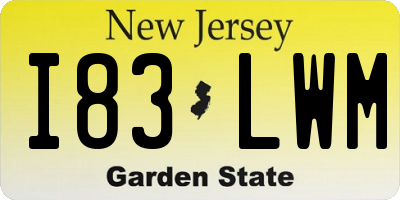 NJ license plate I83LWM