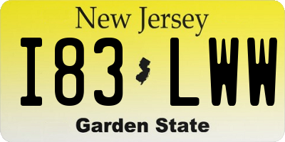NJ license plate I83LWW