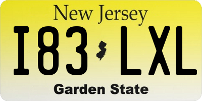 NJ license plate I83LXL