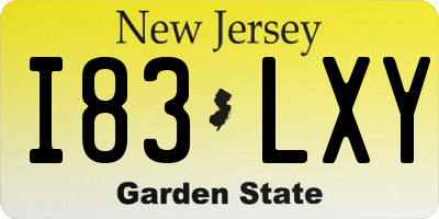 NJ license plate I83LXY