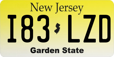 NJ license plate I83LZD
