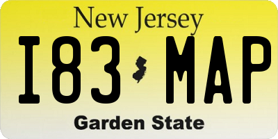 NJ license plate I83MAP