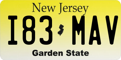 NJ license plate I83MAV