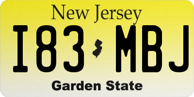 NJ license plate I83MBJ
