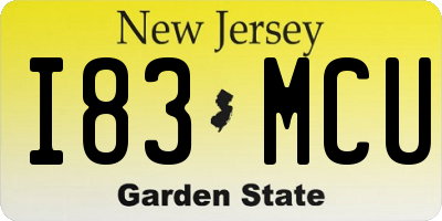 NJ license plate I83MCU