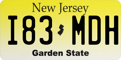 NJ license plate I83MDH