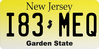 NJ license plate I83MEQ
