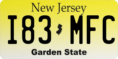 NJ license plate I83MFC