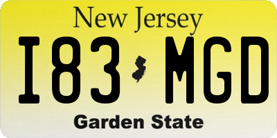 NJ license plate I83MGD